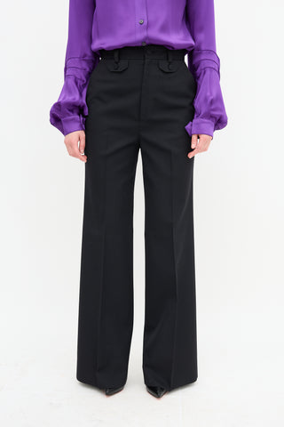 Gucci Twill Wide Leg Trouser