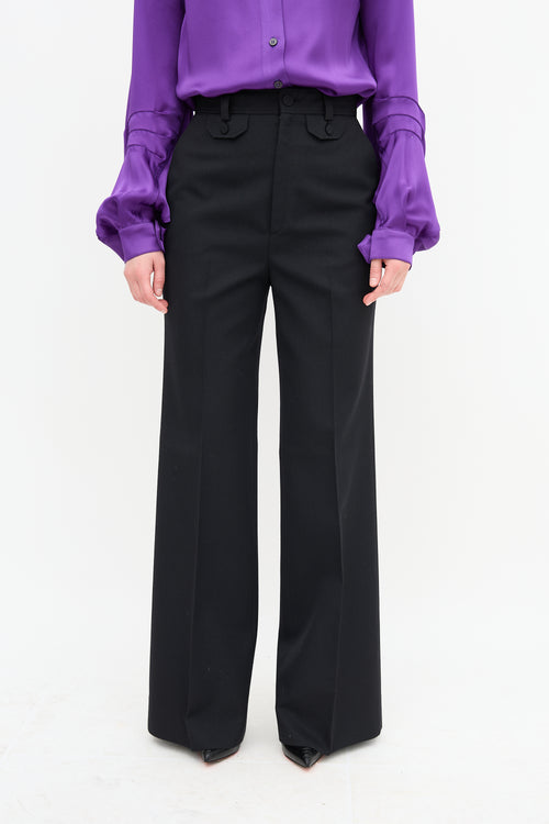 Gucci Twill Wide Leg Trouser