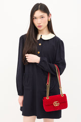 Gucci Velvet GG Marmont Mini Shoulder Bag