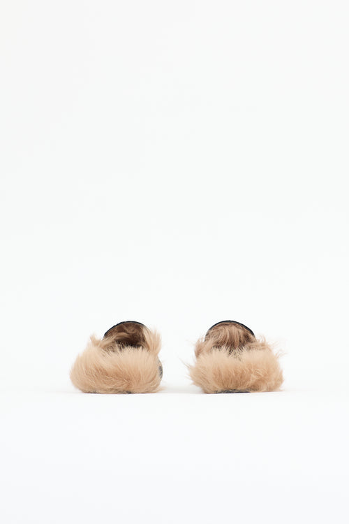 Gucci Velvet & Fur Princetown Mule