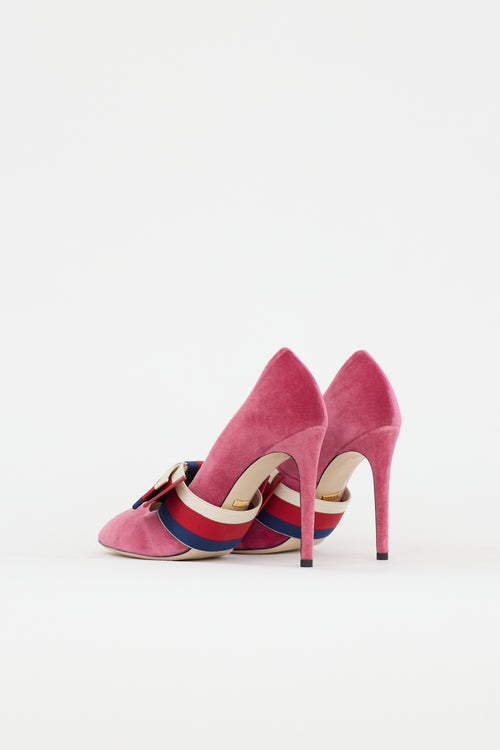 Gucci Velvet Sylvie Bow Pump
