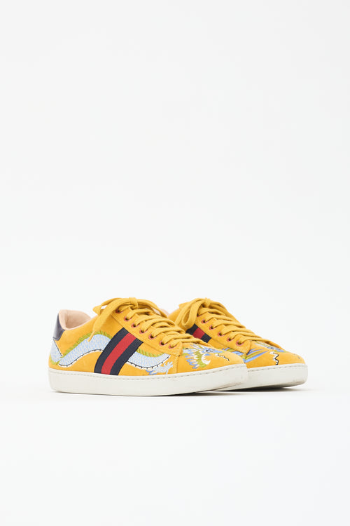 Gucci Velvet Embroidered Ace Sneaker