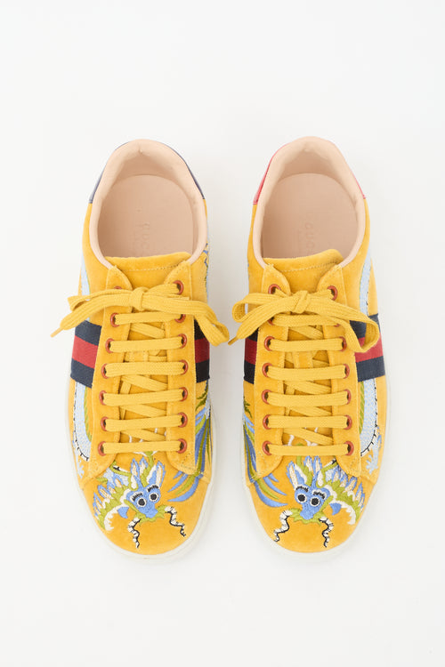 Gucci Velvet Embroidered Ace Sneaker