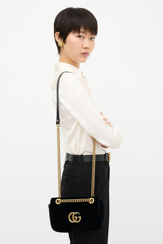 Gucci Velvet GG Marmont Small Bag