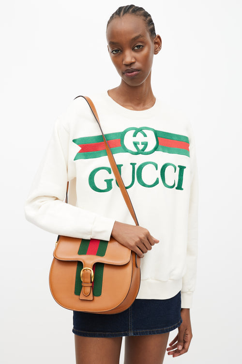 Gucci Vintage Brown Leather Sherry Line Bag