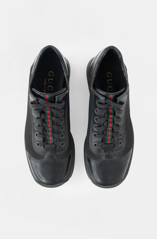 Gucci Vintage Leather Web Accent Sneaker