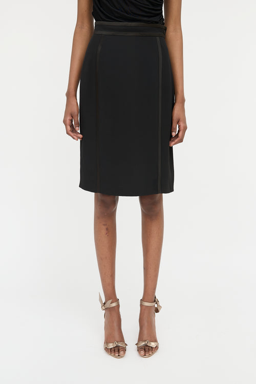 Gucci Vintage Silk Midi Skirt