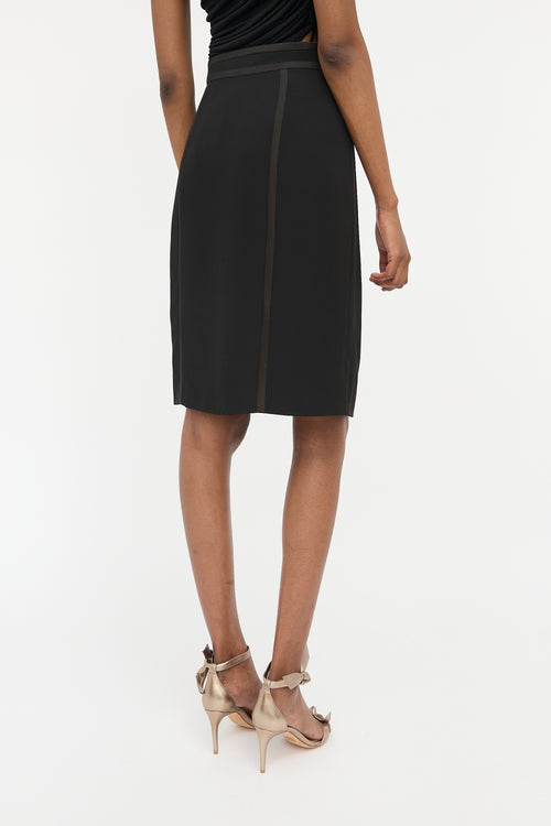 Gucci Vintage Silk Midi Skirt