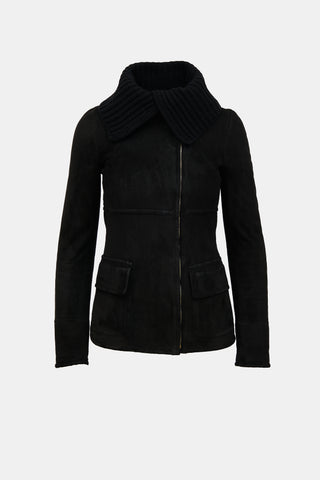 Gucci Vintage Suede Shearling Jacket