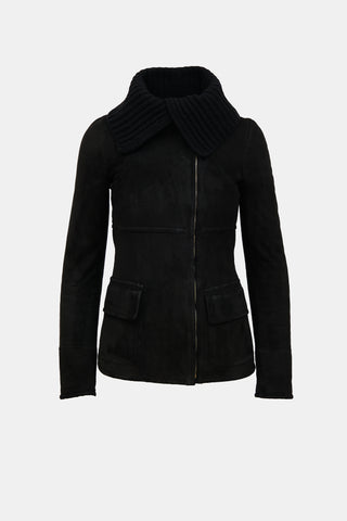 Gucci Vintage Suede Shearling Jacket