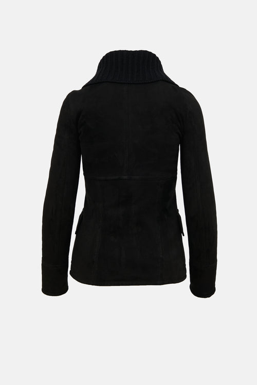 Gucci Vintage Suede Shearling Jacket