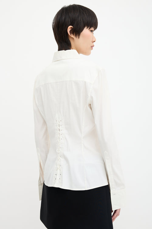 Gucci Vintage Lace Up Shirt