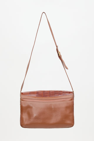 Gucci Vintage Leather & Suede GG Satchel