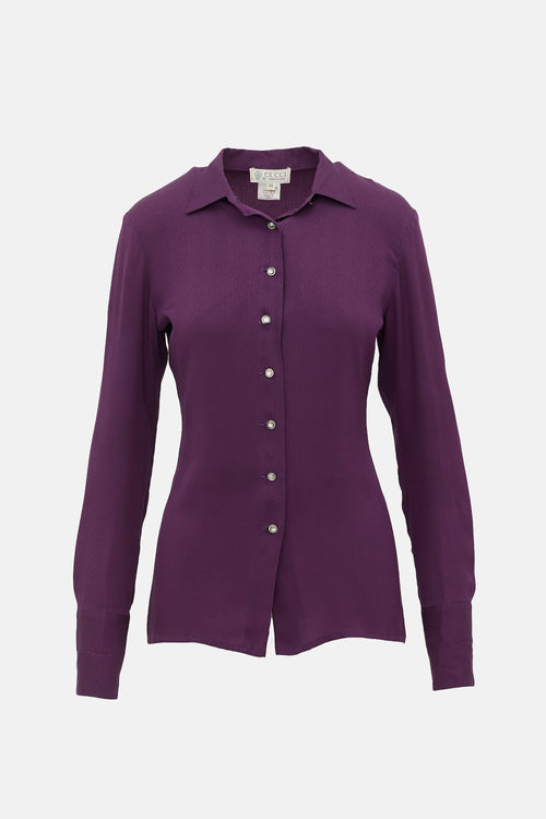 Gucci Vintage Silk Jacquard Shirt