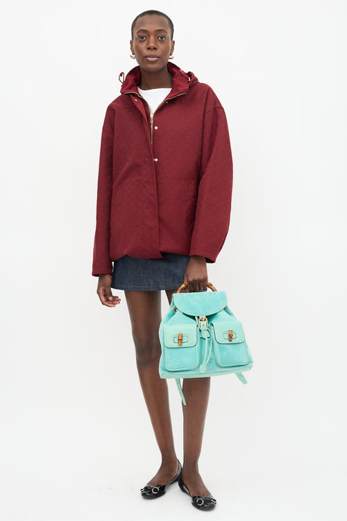 Gucci Vintage Suede Bamboo Backpack
