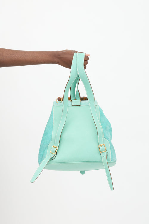 Gucci Vintage Suede Bamboo Backpack