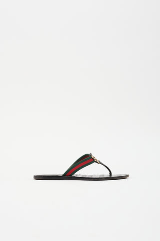 Gucci Leather GG Web Sandal