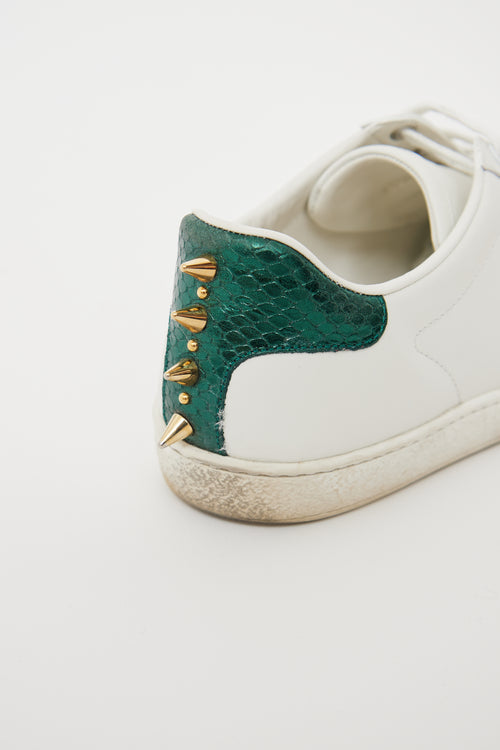 Gucci White Ace Pearl Studded Sneaker