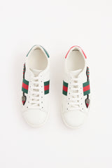 Gucci White & Green Multi Jeweled Arrow Sneaker