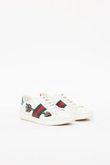 Gucci White & Green Multi Jeweled Arrow Sneaker