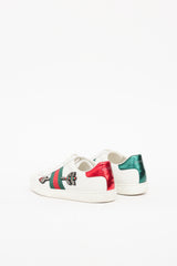 Gucci White & Green Multi Jeweled Arrow Sneaker