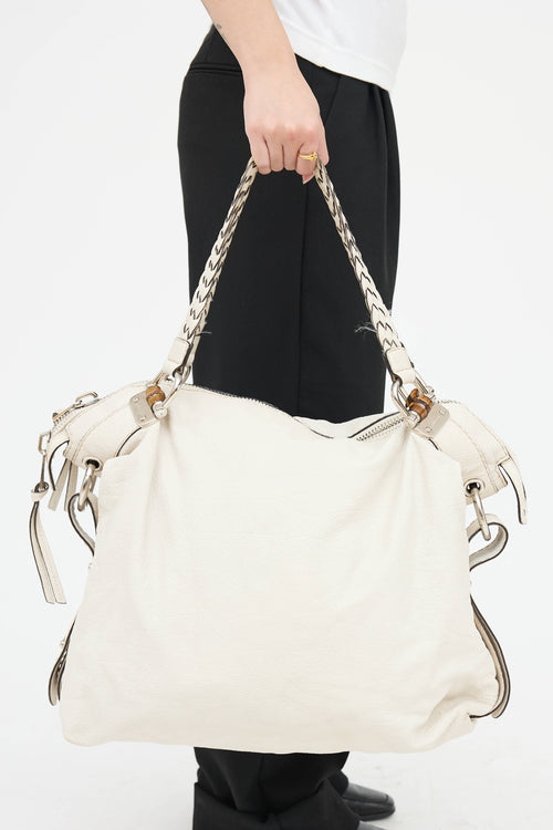 GucciLeather Bamboo Bar Tote Bag