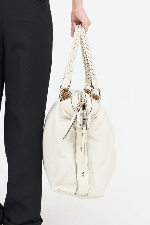 GucciLeather Bamboo Bar Tote Bag