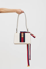 Gucci Leather Sylvie Webbed Tie Bag