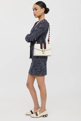 Gucci Leather Sylvie Webbed Tie Bag