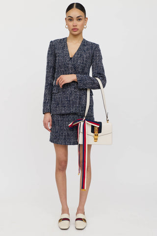 Gucci Leather Sylvie Webbed Tie Bag