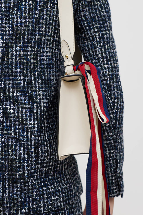Gucci Leather Sylvie Webbed Tie Bag