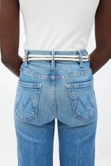 Gucci White Elasticized Logo Buckle Cord Belt