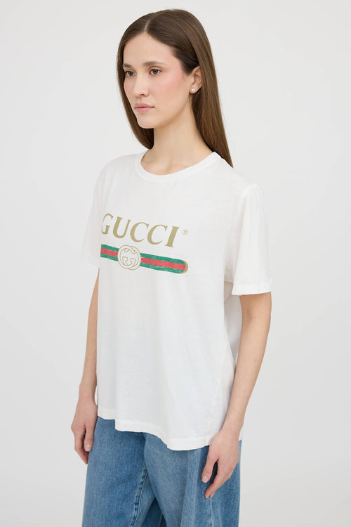 GucciDistressed Logo T-Shirt