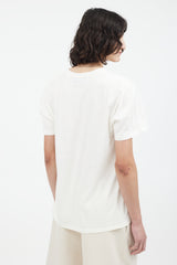 Gucci White & Green Embroidered GG Logo T-Shirt