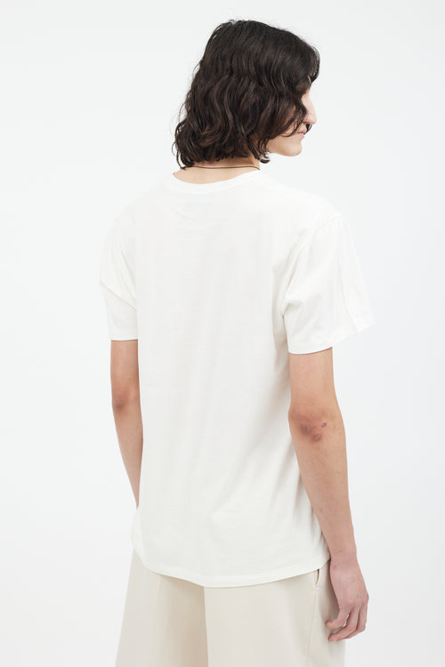Gucci White & Green Embroidered GG Logo T-Shirt