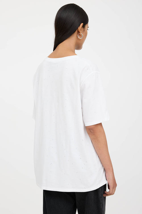 Gucci L'Aveugle Distressed Embroidered T-Shirt