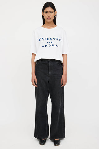 Gucci L'Aveugle Distressed Embroidered T-Shirt