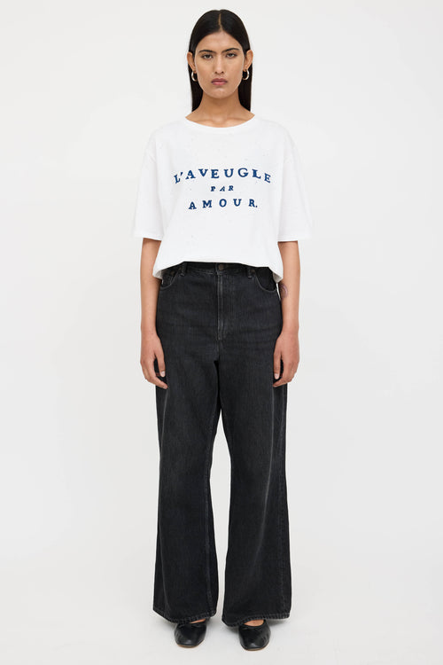 Gucci L'Aveugle Distressed Embroidered T-Shirt