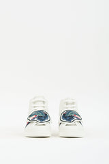 Gucci White & Multi Leather Ace Web & Patch Sneaker
