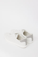 Gucci White & Grey Leather Ace Interlocking GG Sneaker