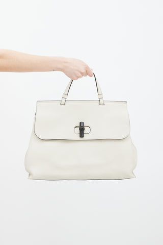 Gucci Beige Leather Bamboo Daily Bag