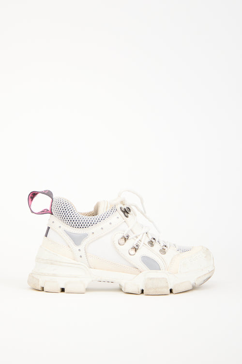 Gucci White Leather Flashtrek Sneaker