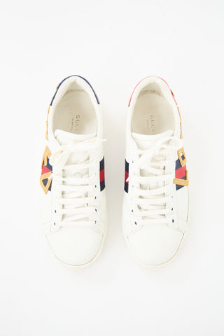 Gucci White Leather Ace Loved Sneaker