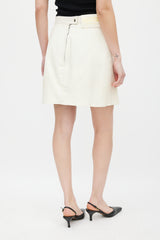 Gucci X Dapper Dan White Leather Skirt