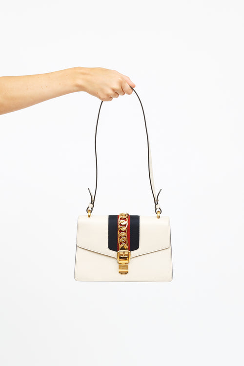 Gucci Cream Sylvie Bow Shoulder Bag