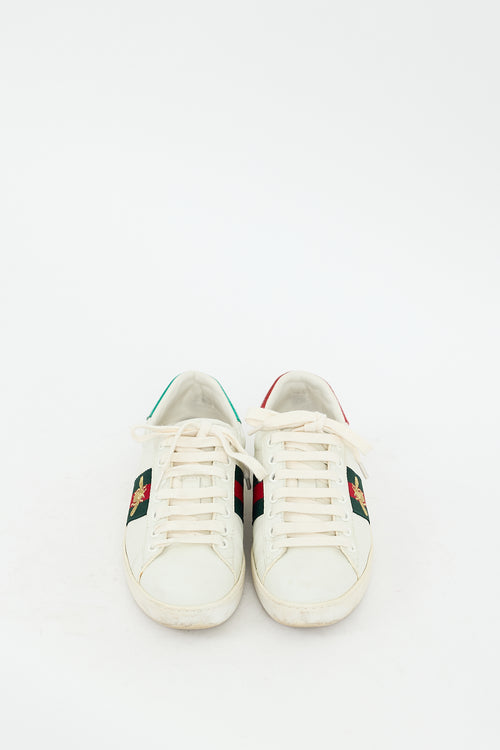 Gucci White & Multicolour Leather Ace Sneaker