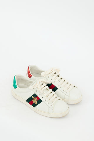 Gucci White & Multicolour Leather Ace Sneaker