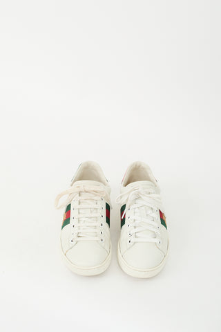 Gucci White & Multi Leather Ace Bee Sneaker