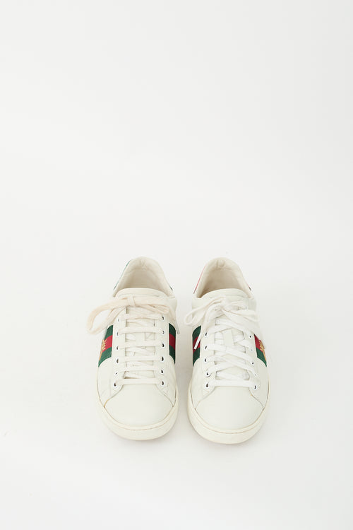 Gucci White & Multi Leather Ace Bee Sneaker