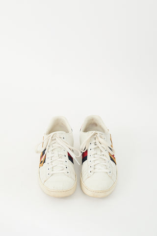 Gucci White & Multi Leather Ace Loved Sneaker